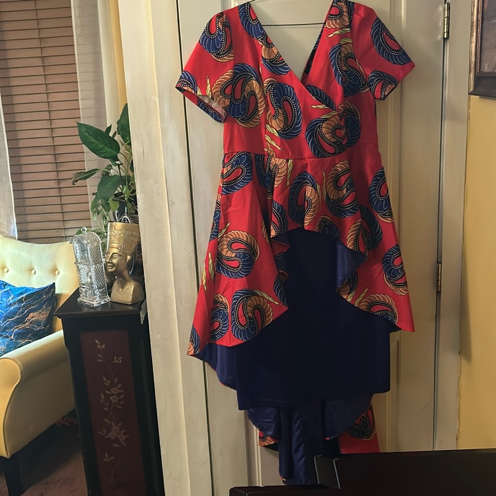 African Print High Low Dress